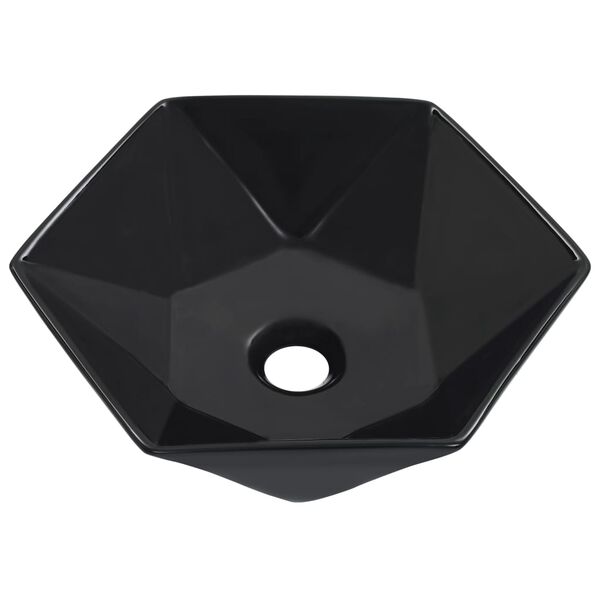 vidaXL Lavabo 41x36,5x12 cm cerámica negro