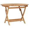 vidaXL Mesa de jard&iacute;n plegable Natural &Oslash; 110 x 75 cm