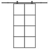 vidaXL Puerta corredera set herrajes vidrio ESG aluminio 102,5x205 cm