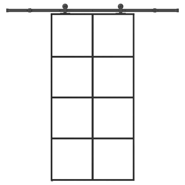 vidaXL Puerta corredera set herrajes vidrio ESG aluminio 102,5x205 cm