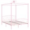 vidaXL Estructura cama con dosel sin colch&oacute;n metal rosa 160x200 cm
