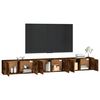 vidaXL Muebles para TV de pared 3 uds roble ahumado 100x34,5x40 cm