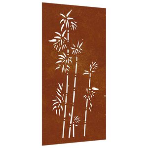 vidaXL Adorno de pared de jard&iacute;n acero corten dise&ntilde;o bamb&uacute; 105x55 cm