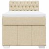 vidaXL Cama box spring con colch&oacute;n tela color crema 80x200 cm