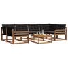 vidaXL Conjunto de sof&aacute;s de exterior con coj&iacute;n 7 pcs Natural y negro
