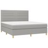 vidaXL Cama box spring colch&oacute;n y luces LED tela gris claro 180x200 cm