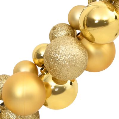 vidaXL Corona de bolas de Navidad poliestireno dorada 175 cm