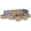 vidaXL Conjunto de sof&aacute;s de jard&iacute;n 10 uds. Beige rat&aacute;n sint&eacute;tico