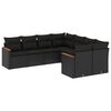 vidaXL Set de sof&aacute;s de jard&iacute;n 8 piezas y cojines rat&aacute;n sint&eacute;tico negro