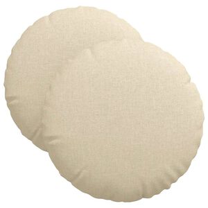 vidaXL Cojines para asiento 2 pcs Crema &Oslash;40 x 13 cm tela
