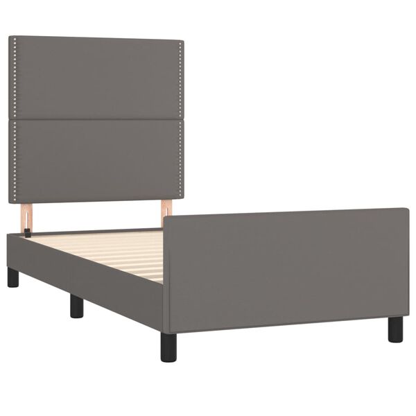 vidaXL Estructura de cama sin colch&oacute;n cuero sint&eacute;tico gris 80x200 cm