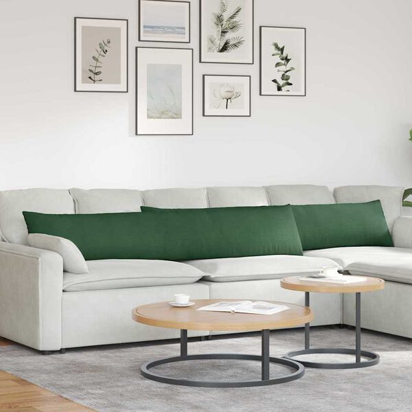 vidaXL Cojines de sofá 2 pcs Verde oscuro 200 x 40 cm Tela de pana