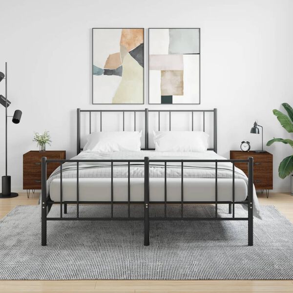 vidaXL Mesita noche 2 uds madera ingenier&iacute;a marr&oacute;n roble 40x35x47,5 cm