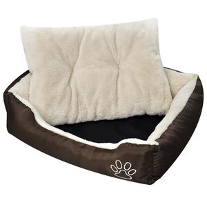vidaXL Cama para perros marr&oacute;n y beige XXL