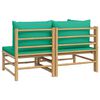 vidaXL Set de muebles de jardín 2 piezas bambú con cojines verde