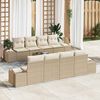 vidaXL Conjunto de sofá de jardín 8 pcs Beige y Crema ratán sintético