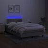 vidaXL Cama box spring con colch&oacute;n tela y LED gris claro 120x200 cm