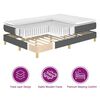 vidaXL Cama tipo Box Spring con colch&oacute;n con LED Gris 140 x 190 cm tela