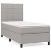 vidaXL Cama box spring con colch&oacute;n tela gris claro 80x200 cm