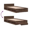 vidaXL Cama con caj&oacute;n madera de ingenier&iacute;a marr&oacute;n roble 100x200 cm