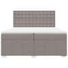 vidaXL Cama box spring con colch&oacute;n tela gris taupe 200x200 cm