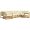 vidaXL Conjunto de sof&aacute;s de exterior 6 uds. Blanco y Crema