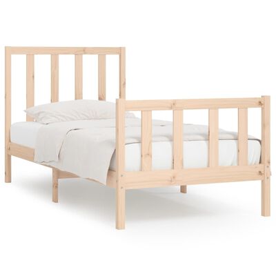 vidaXL Estructura de cama madera maciza 90x190 cm