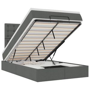 vidaXL Estructura de cama otomana colch&oacute;n tela gris oscuro