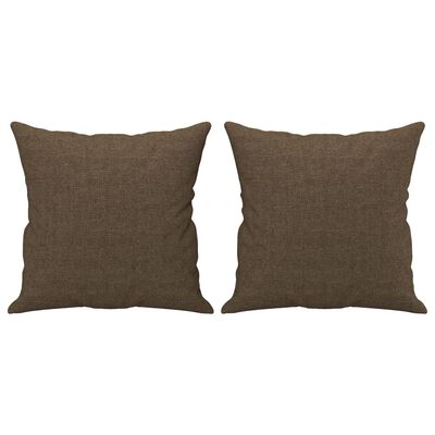 vidaXL Sofá de 2 plazas con almohadas y cojines tela marrón 120 cm