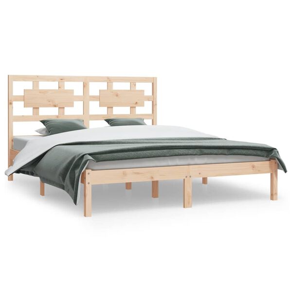 vidaXL Estructura de cama sin colchón madera de pino blanco 150x200 cm