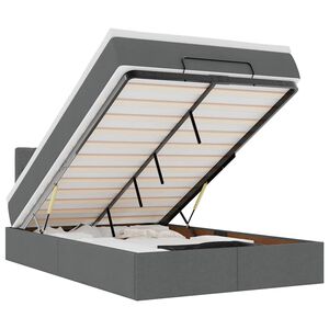 vidaXL Cama otomana con colch&oacute;n gris oscuro 120x190 cm tela