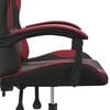 vidaXL Silla gaming giratoria cuero sintético negro y rojo vino tinto
