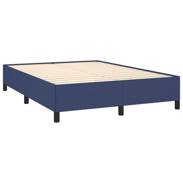 vidaXL Cama box spring con colch&oacute;n tela azul 140x190 cm