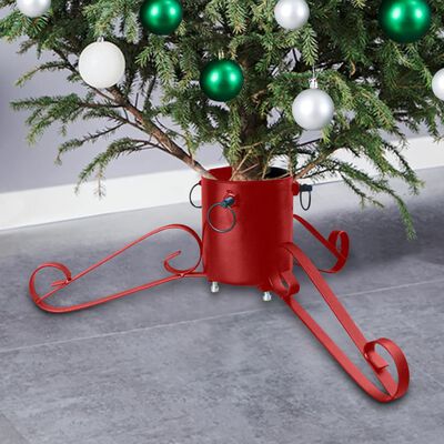 vidaXL Soporte para árbol de Navidad rojo 58x58x21 cm