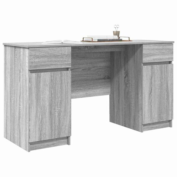 vidaXL Escritorio Gris sonoma 140 x 49 x 76 cm Madera contrachapada