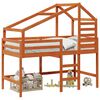 vidaXL Estructura de cama alta Marr&oacute;n Cera 90 x 190 cm Pino macizo