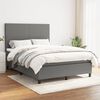 vidaXL Cama box spring con colch&oacute;n tela gris oscuro 140x200 cm