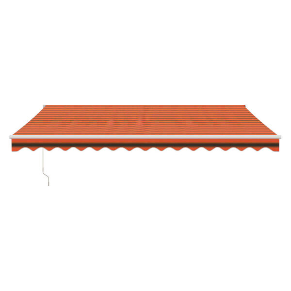 vidaXL Toldo retr&aacute;ctil aluminio y tela naranja y marr&oacute;n 4x3 m