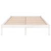 vidaXL Estructura de cama sin colch&oacute;n madera maciza blanco 140x190 cm