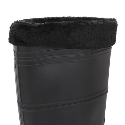 vidaXL Botas de agua con calcetines extraíbles negro número 46 PVC