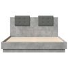 vidaXL Cama con cabecero madera de ingenier&iacute;a gris hormig&oacute;n 150x200 cm