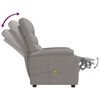 vidaXL Sillón de masaje reclinable de tela gris taupé