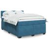 vidaXL Cama box spring con colch&oacute;n terciopelo azul 140x200 cm