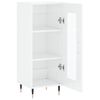 vidaXL Aparador de madera contrachapada blanco brillante 34,5x34x90 cm