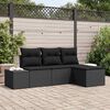 vidaXL Conjunto de sof&aacute; de jard&iacute;n con coj&iacute;n 4 pcs Negro