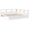 vidaXL Cama con estanter&iacute;a sin colch&oacute;n madera maciza blanca 200x200 cm