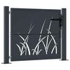 vidaXL Puerta de jard&iacute;n antracita 100x75 cm de acero con dise&ntilde;o de c&eacute;sped