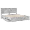 vidaXL Estructura de cama Gris Concreto 180 x 200 cm Madera Ingenieril