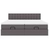 vidaXL Estructura cama otomana colchones cuero sint&eacute;tico gris