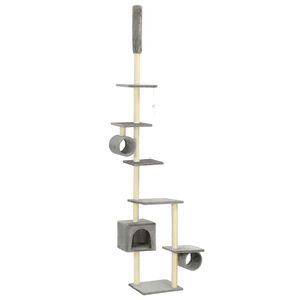 vidaXL Rascador para gatos con poste rascador de sisal 260 cm gris